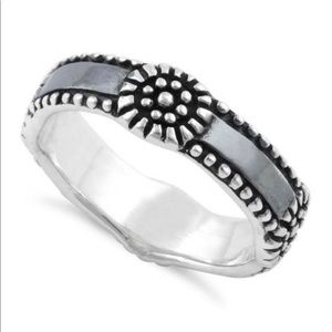 Sterling Silver Flower Band Ring